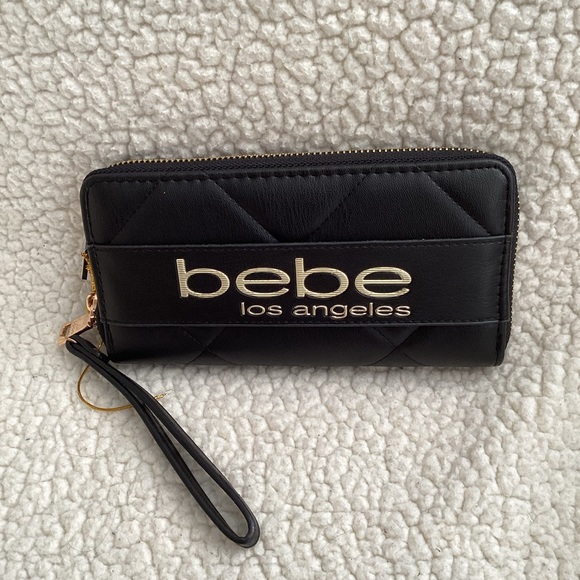 bebe Bags Bebe Los Angeles Quilted Wallet Wristlet Black Nwt Poshmark